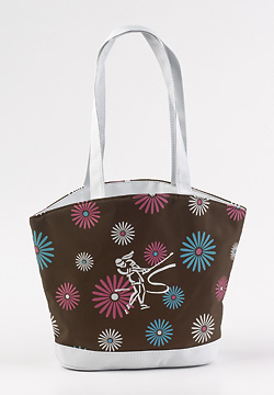 GOLF PURSE FLOWER DESIGN W/LADY GOLFER